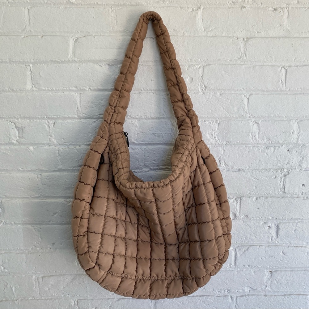 Quilted Shoulder Bag in Tan